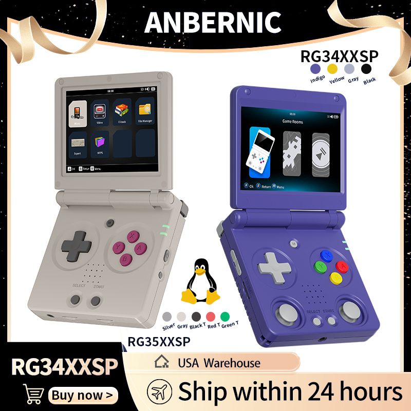 Retro Gaming Os - Anbernic RG34XXSP RG35XXSP Flip Console de