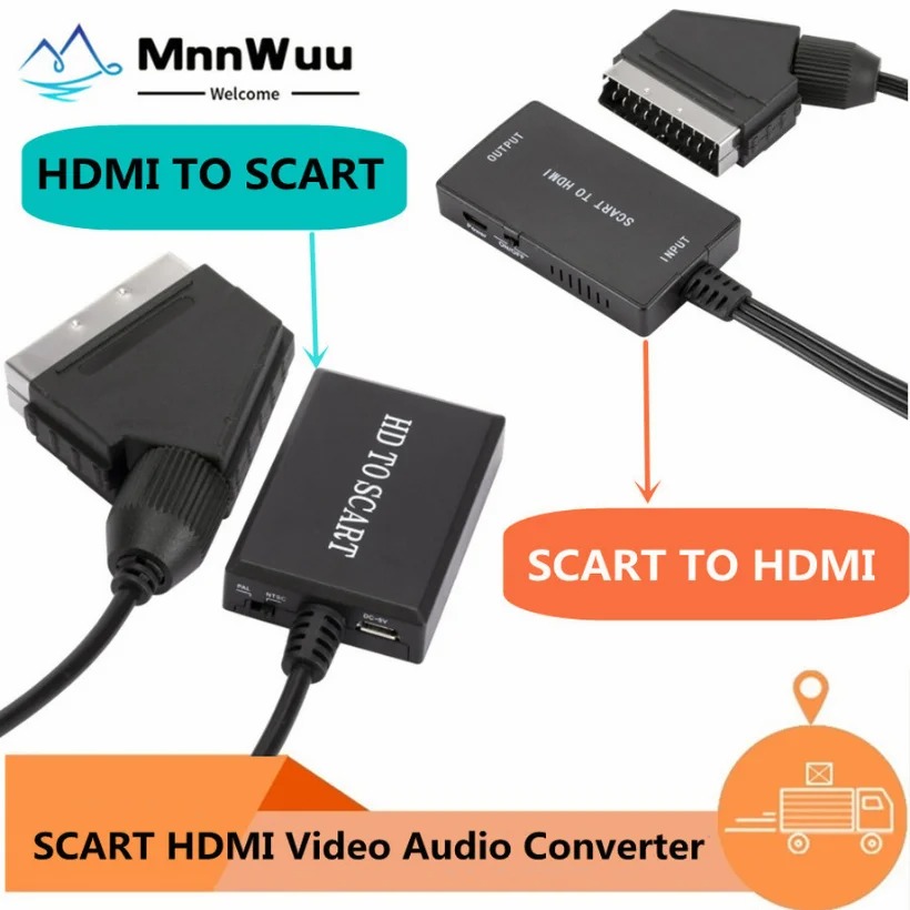 Scart To Hdmi - 1080p hdmi-compatível com conversor de áudio
