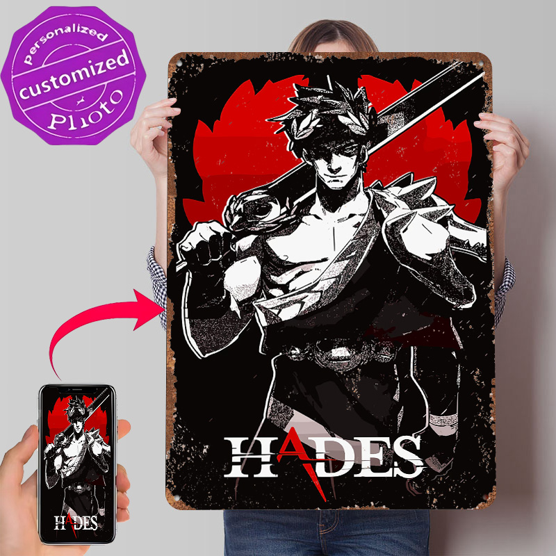 Retro Gaming Bar - Placa de Metal Personalizada Hades Game: