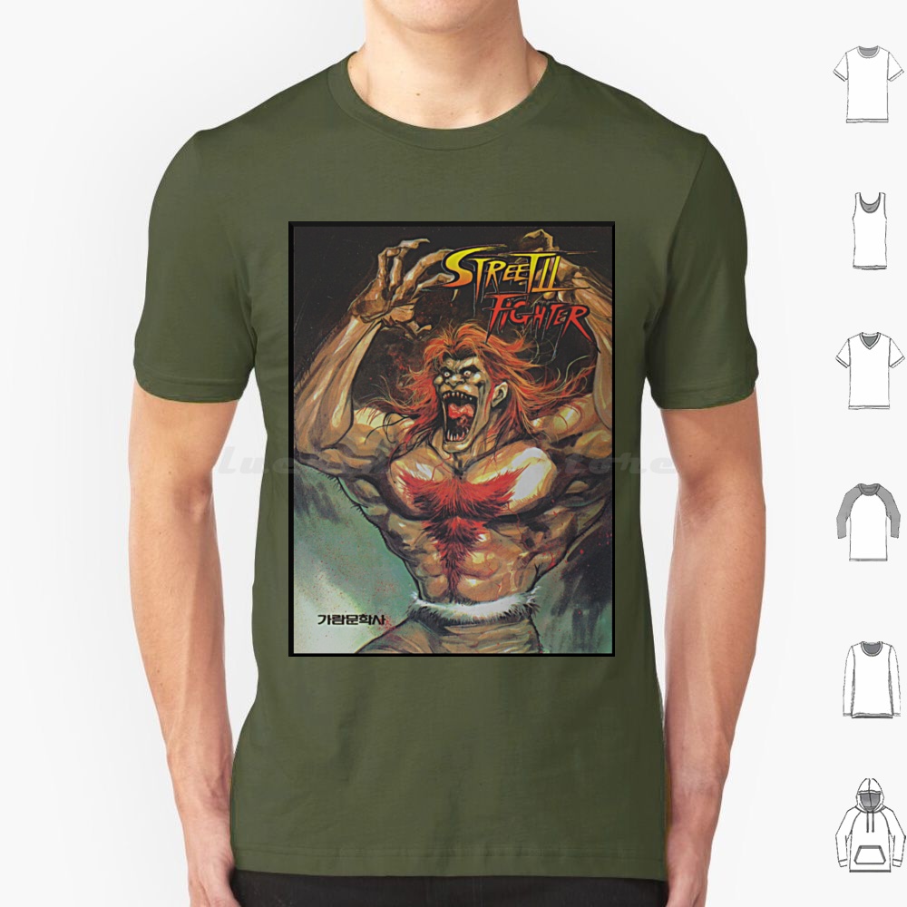 Retro Gaming Gamestop - Camiseta Blanka-Korean 2 em Algodão para