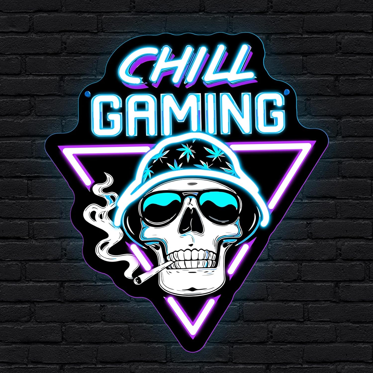 Retro Gaming Bar - ﻿ Letreiro Neon LED Caveira Gamer