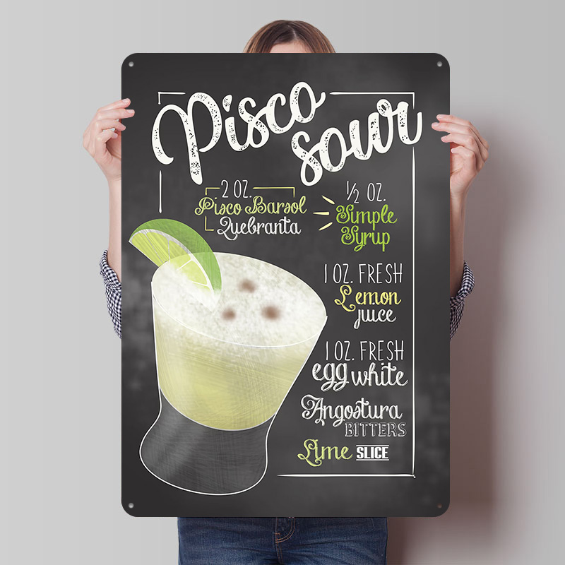 Retro Gaming Bar - Placa de Metal Vintage Personalizada Pisco