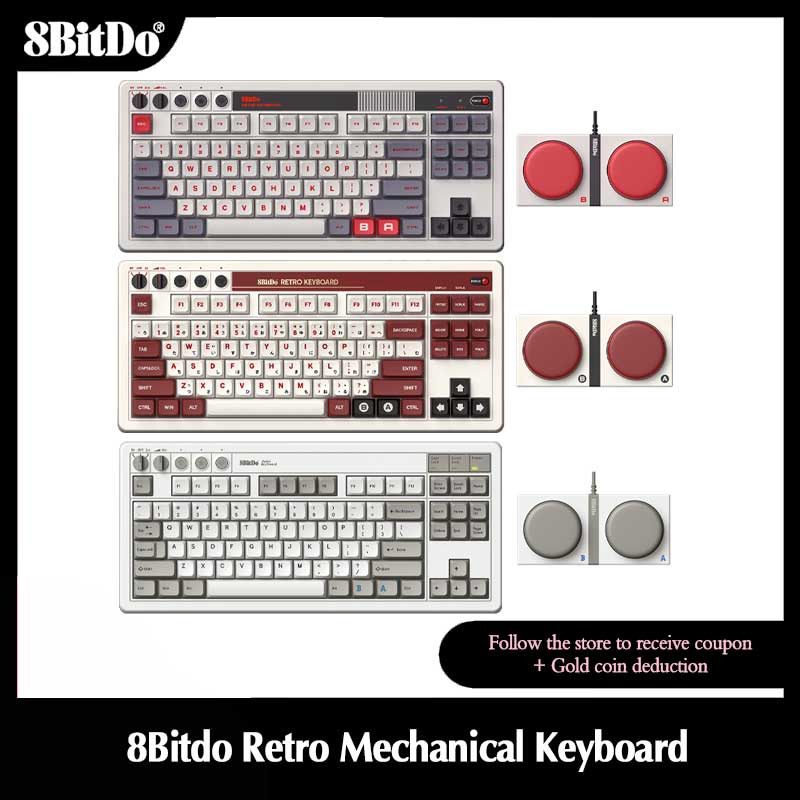 Retro Gaming Corps - Teclado mecânico retrô 8bitdo, teclados para