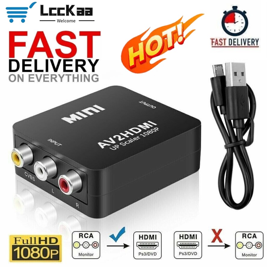 Composite Rca Cable - Adaptador compatível com av para hdmi,