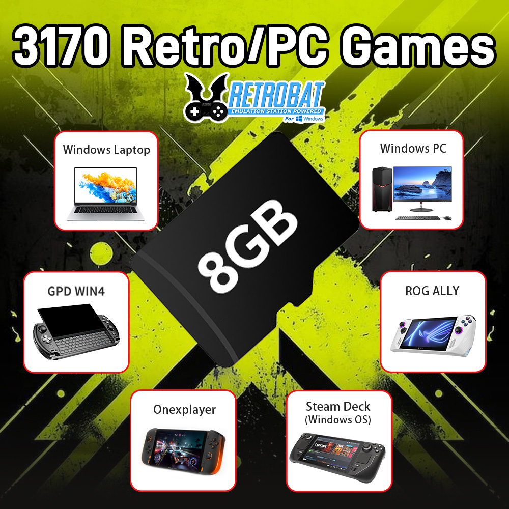 Retro Gaming Os - Cartão tf de jogo de 8gb