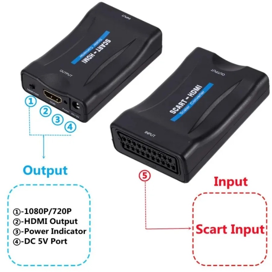 Conversor compatível com scart - Scart To Hdmi avaliação e preço