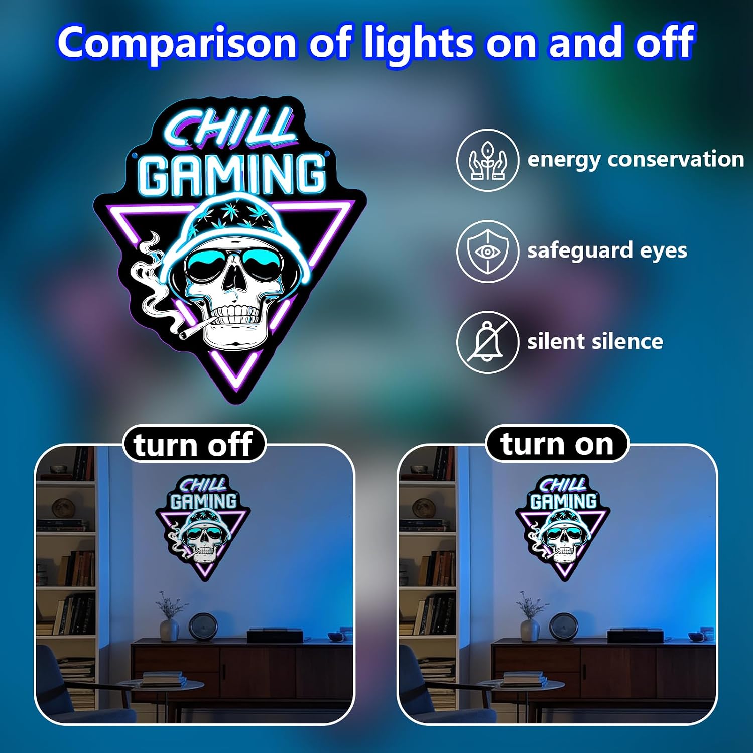    Letreiro Neon LED Caveira  - Retro Gaming Bar avaliação e preço