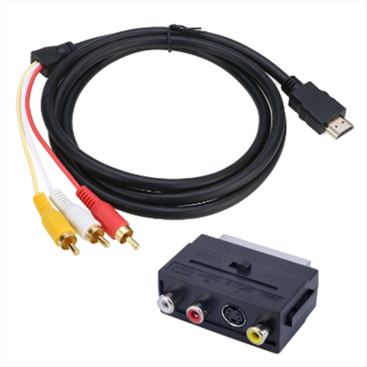 (A32M) Cabo Adaptador 2 em 1 H - Scart To Hdmi avaliação e preço