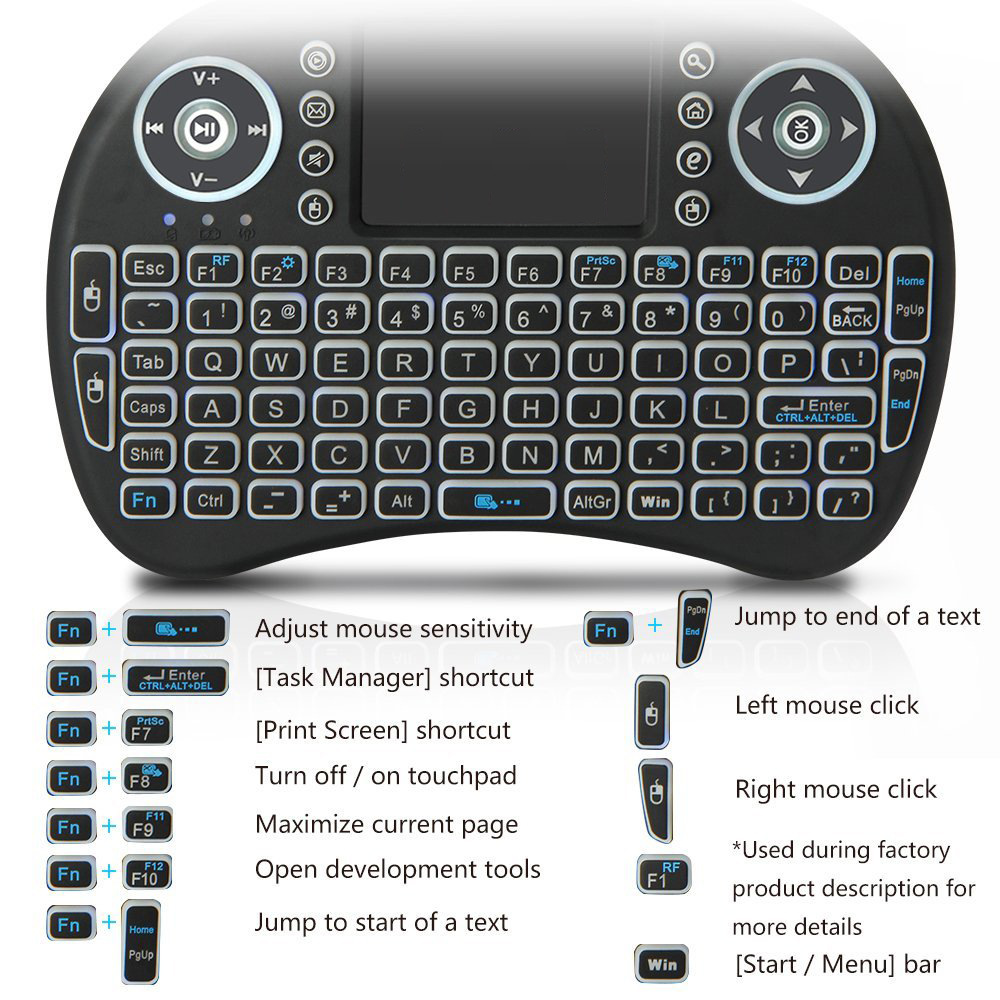 Mini teclado sem fio retroilum - Retro Gaming Tv Box avaliação e preço