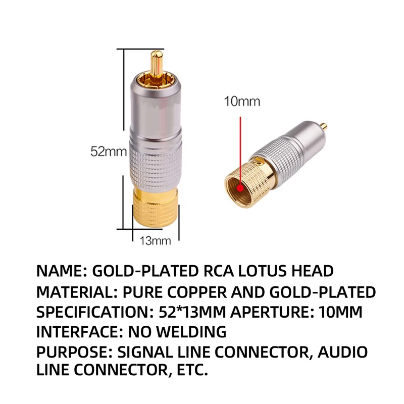 4 pçs alta fidelidade 24k banh - Composite Rca Cable avaliação e preço