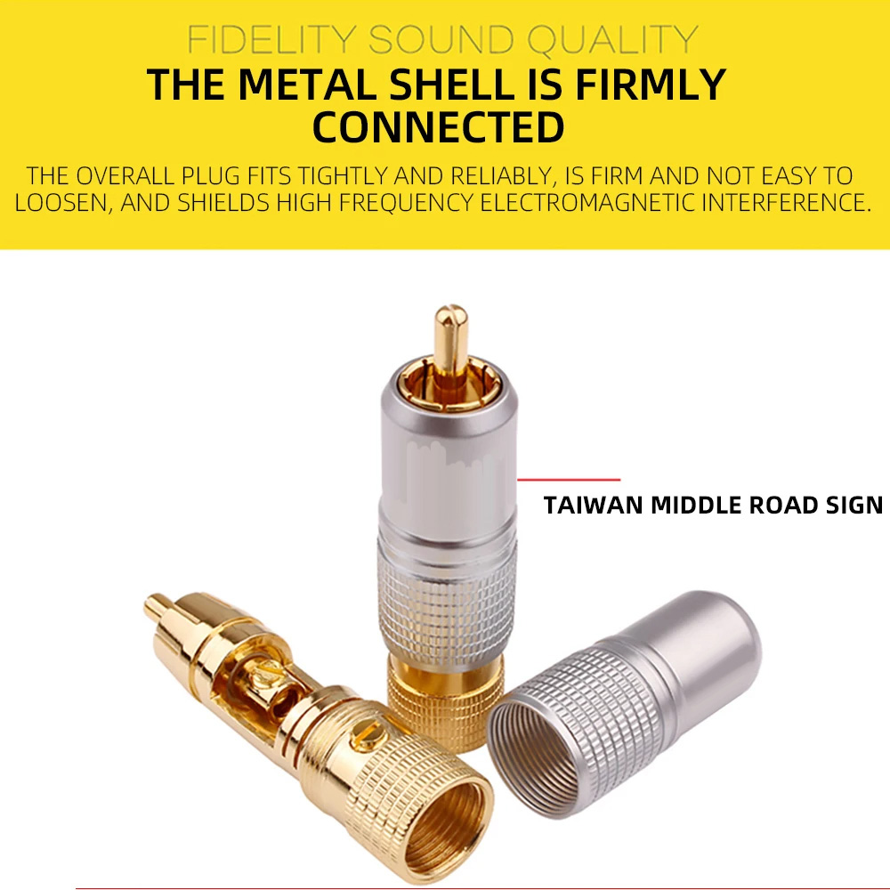 4 pçs alta fidelidade 24k banh - Composite Rca Cable avaliação e preço
